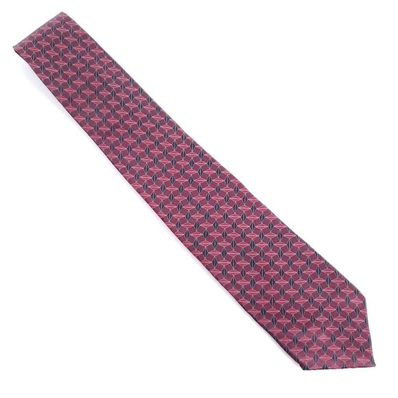 Van Heusen Men 100% Silk Tie Stain Resistant Red Black 49x3 - NWOT - Picture 1 of 6